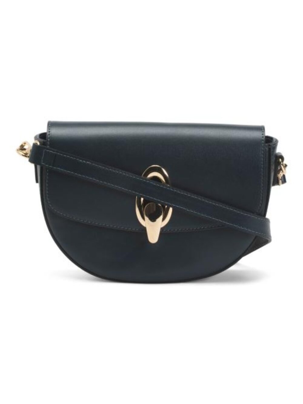 CHEVAL Made In Italy Leather Gold Oval Hardware Front Flap Crossbody